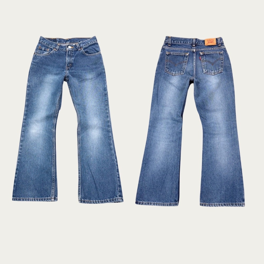 Levi's 517 Bootcut Jeans Vintage Size 10.5 27x27 Cotton Blue Denim Western Y2K